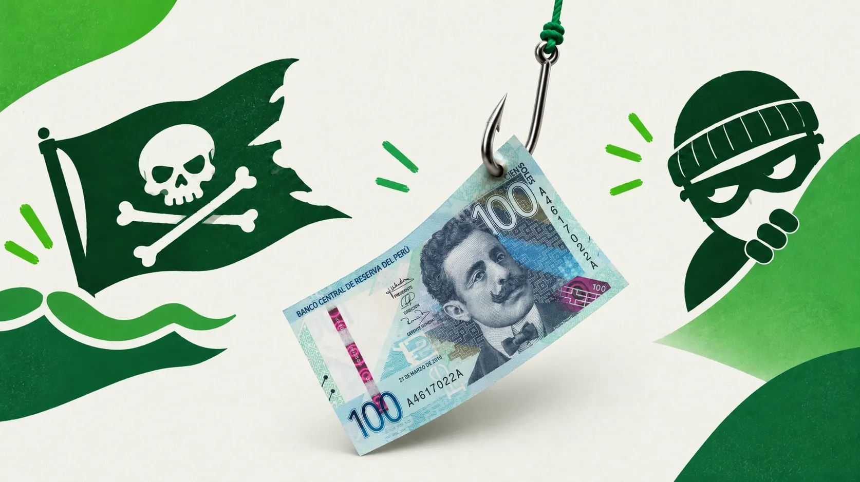 Billete de 100 soles en un anzuelo: señales de alerta de apps de préstamos falsas en el Perú