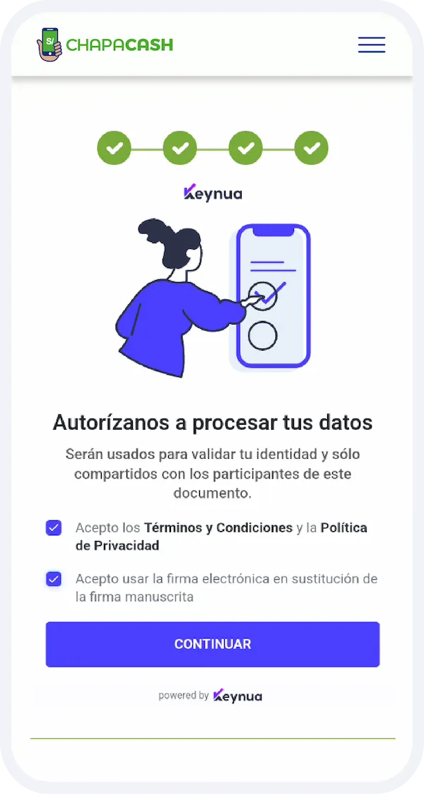 Pasa por la validación biométrica