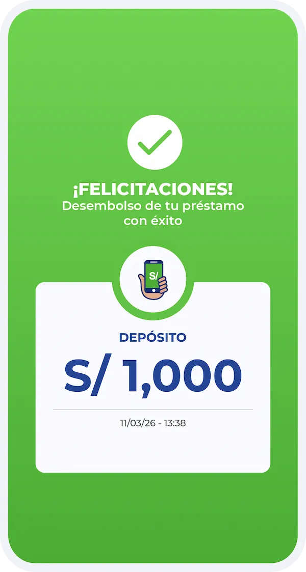 ¡Listo! Recibe tu préstamo al toque
